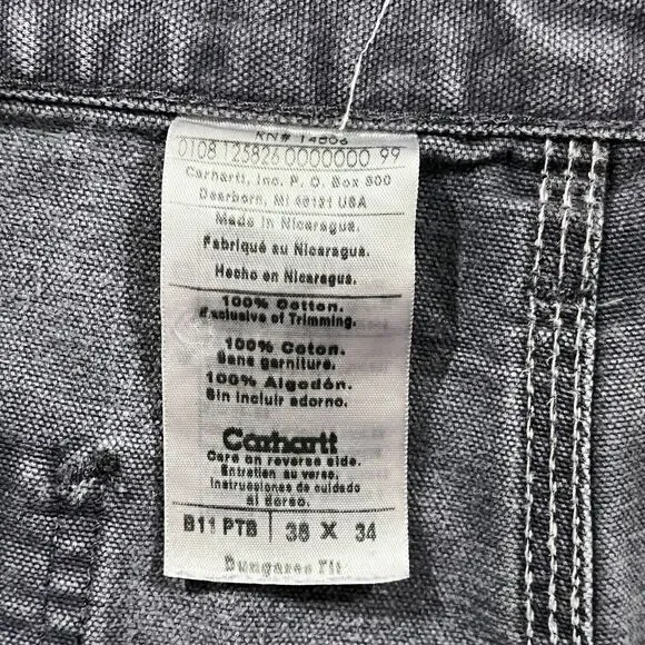 Carhartt‎ Carpenter Dungaree Fit B11 PTB Jeans Mens 36x32.5 CanvasLoose Fit